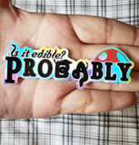 Is it Edible? & Delicious in Autistic Holographic Iridescent 3inch Stickers SINGLE OR SET