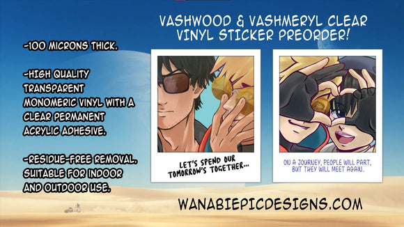 Vashwood & Vashmeryl 3inch Clear Vinyl Stickers