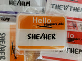 Pronoun acylic name badge pin they/them she/her he/him