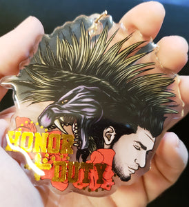 HONOR + DUTY GLADIO 3INCH GOLD FOIL CHARM