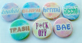 Kawaii Word 1.75 Buttons Set or Single