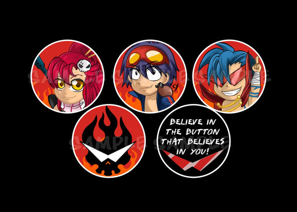 Gurren Lagann 175 Chibi Buttons