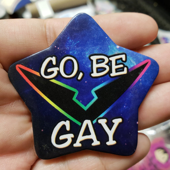 Voltron Go Be GAY Star Button