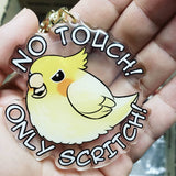 Cockatiel NO TOUCH 3INCH Charm Lutino/Grey