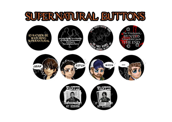 SPN Supernatural 1.75 Buttons