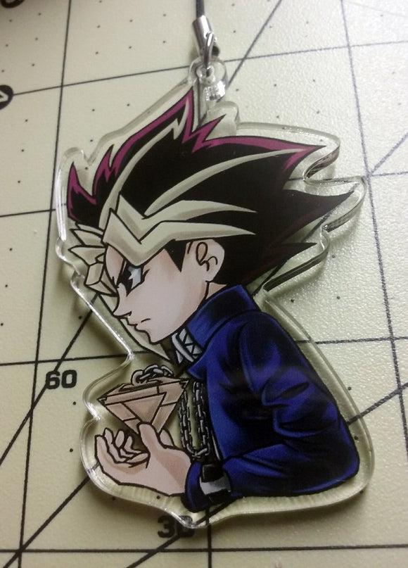 Yu Gi Oh Yugi Muto Yami Doublesided 2.5 Inch Clear Acrylic Charm