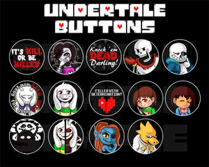 UNDERTALE 175inch Chibi Buttons Set or Single