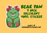 BEAR PAW SUCCULENT 3INCH VINYL STICKER