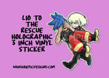 PROMARE LIO TO THE RESCUE 3INCH HOLOGRAPHIC VINYL STICKER